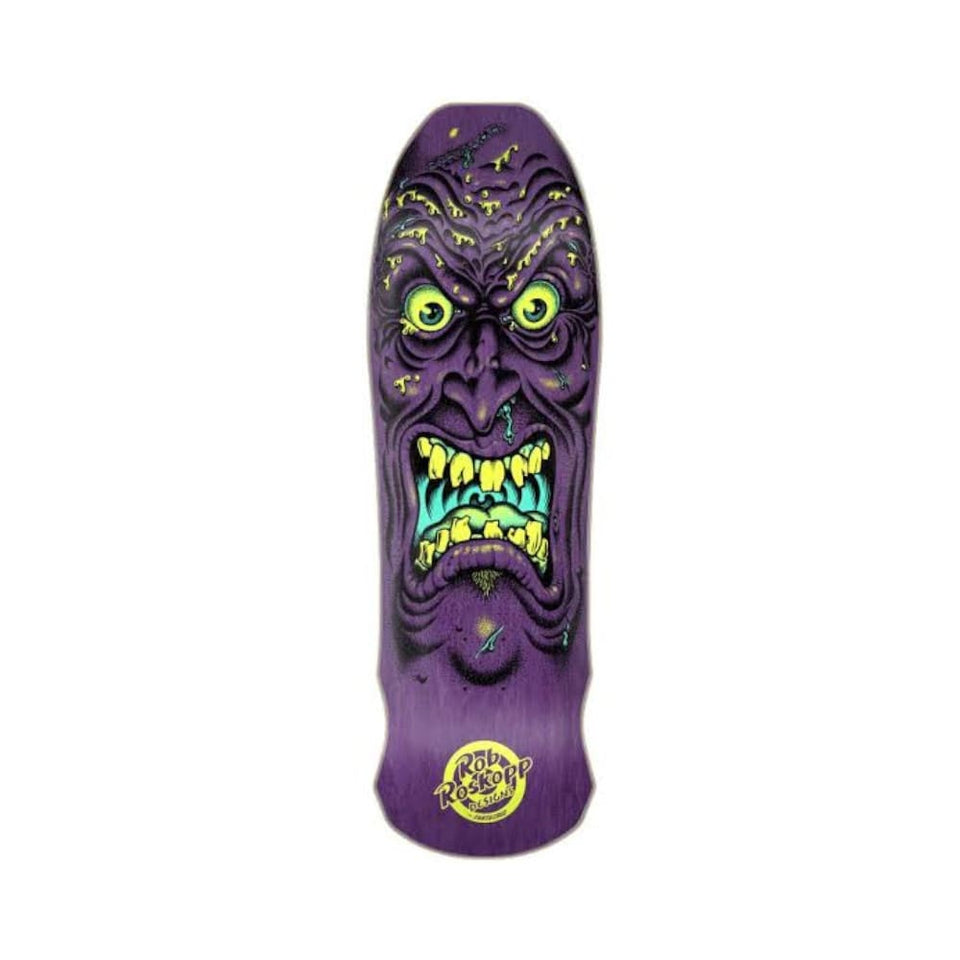 Santa Cruz Skateboard Deck Roskopp Face Reissue 9.5" x 31" Black Purple 15.355" WB