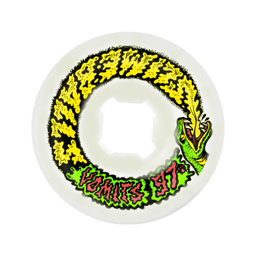 Santa Cruz Skateboard Wheels Snake Vomit 60mm 97A White Pink - Set of 4 - 50-50 Skate Shop