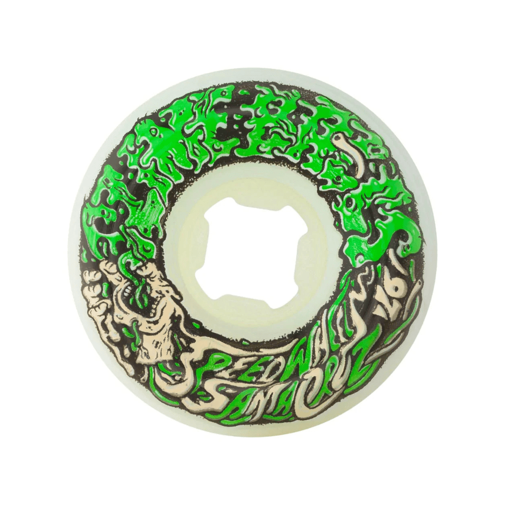 Santa Cruz Skateboard Wheels Vomit Mini II 54mm 97A White Green - Set of 4 - 50-50 Skate Shop