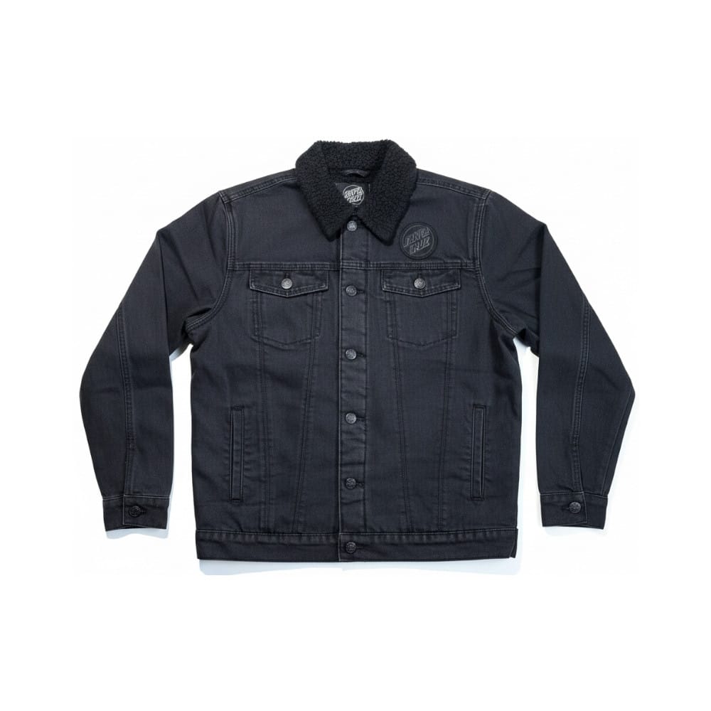 Santa Cruz Seacliff Sherpa Denim Jacket Wash Black - 50-50 Skate Shop