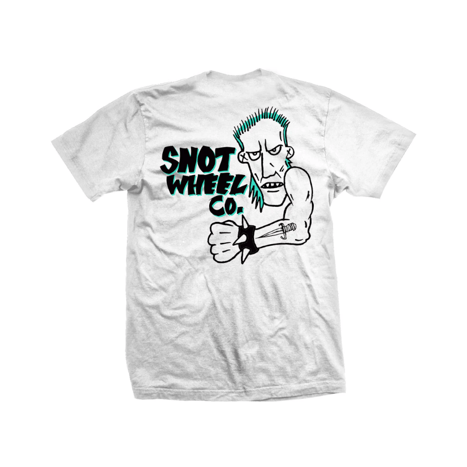 Snot Wheel Co Bad Boi Tee White - 50-50 Skate Shop