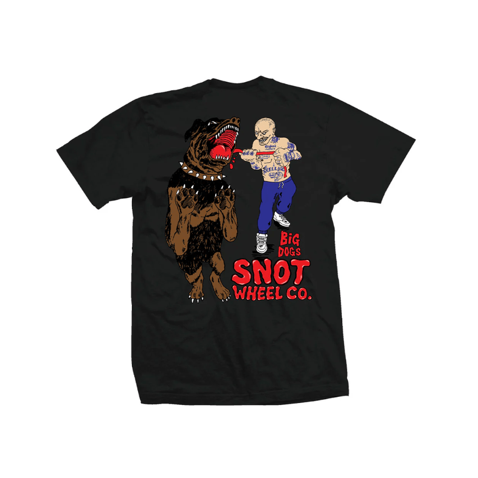 Snot Wheel Co Big Dog Tee Black Red - 50-50 Skate Shop