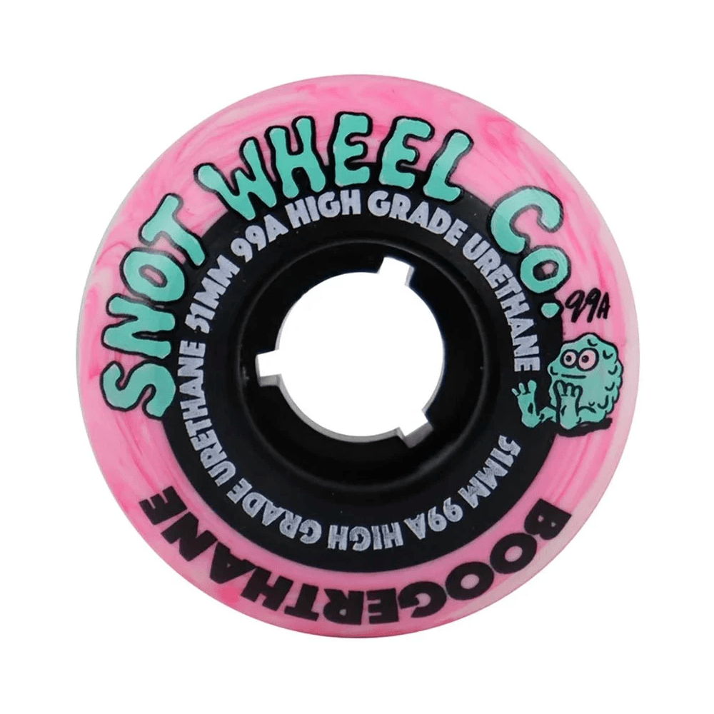 Snot Wheel Co Boogerthane 51mm 99a Pink Swirl White - 50-50 Skate Shop