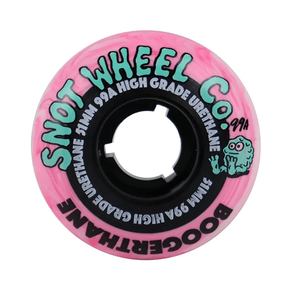 Snot Wheel Co Boogerthane 51mm 99a Pink Swirl White - 50-50 Skate Shop