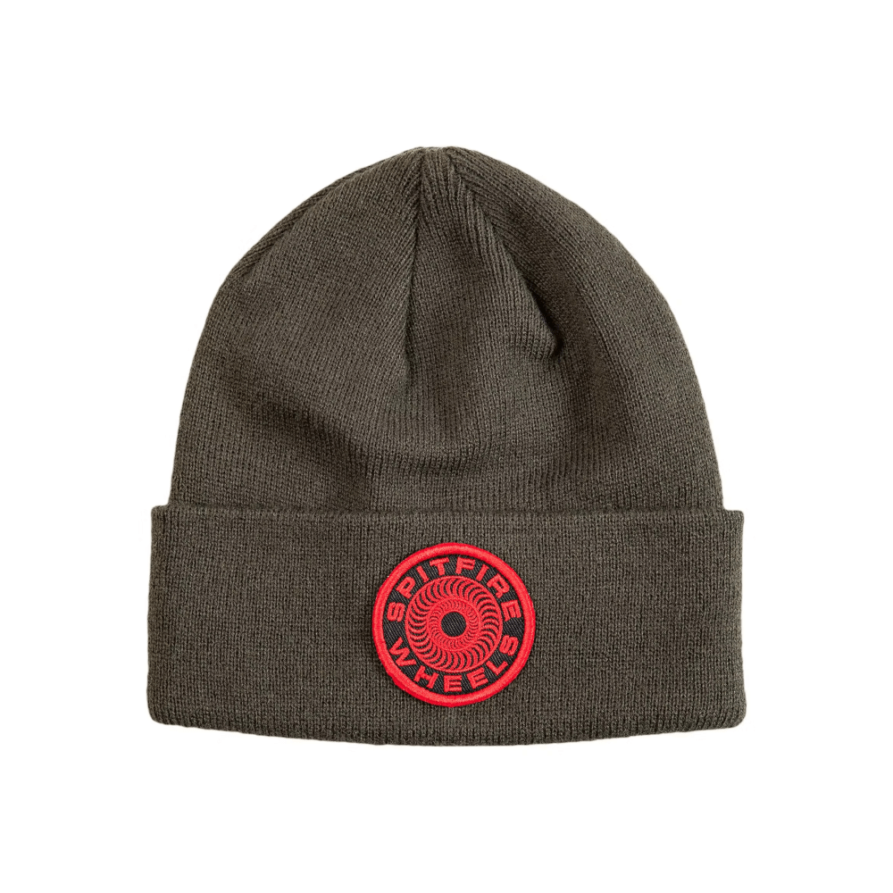 Spitfire Skate Beanie Classic 87 Swirl Patch Olive - 50-50 Skate Shop