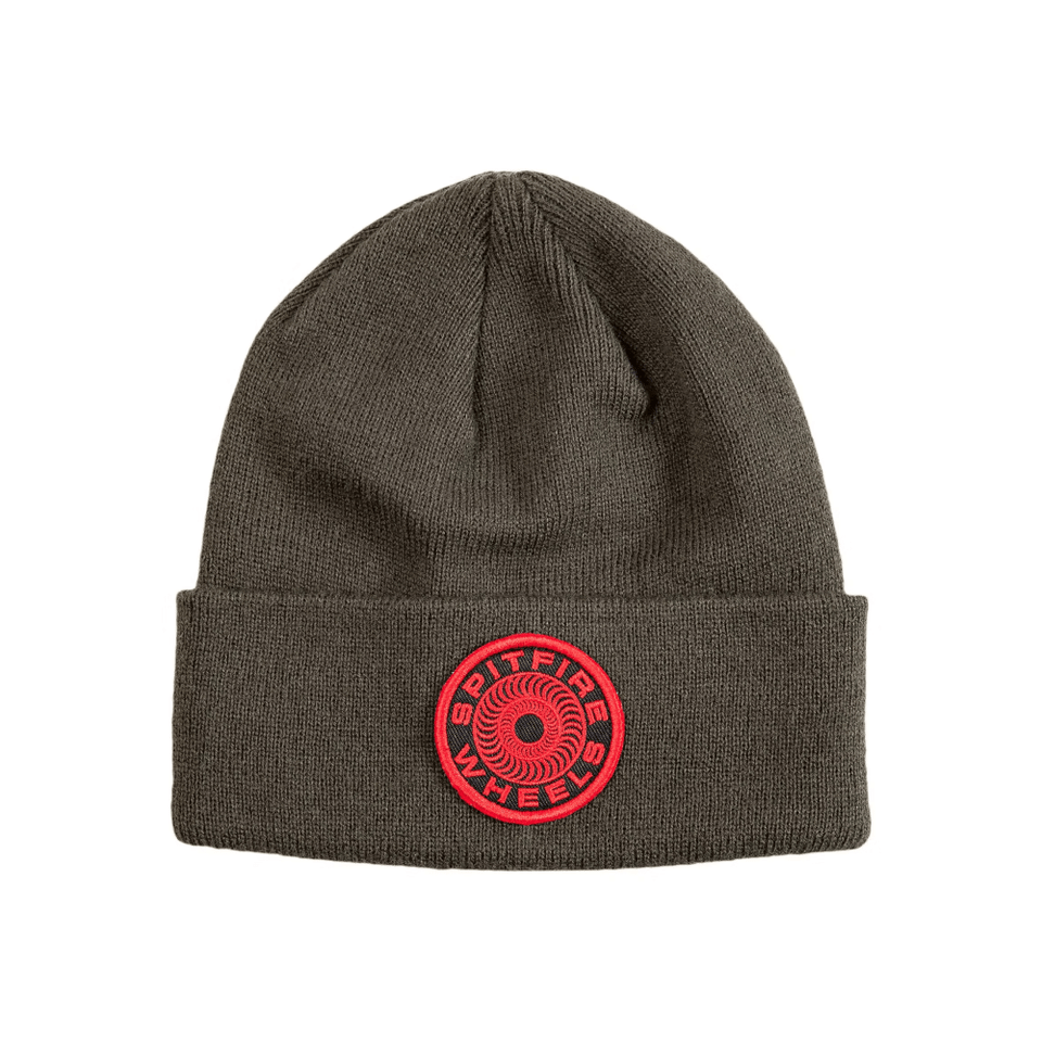 Spitfire Skate Beanie Classic 87 Swirl Patch Olive - 50-50 Skate Shop