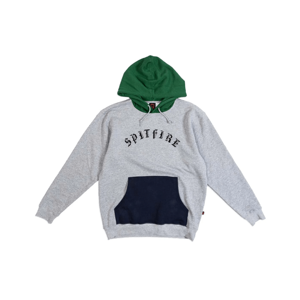 Spitfire Skate Sweater Hoodie Old E Grey Green Black - 50-50 Skate Shop