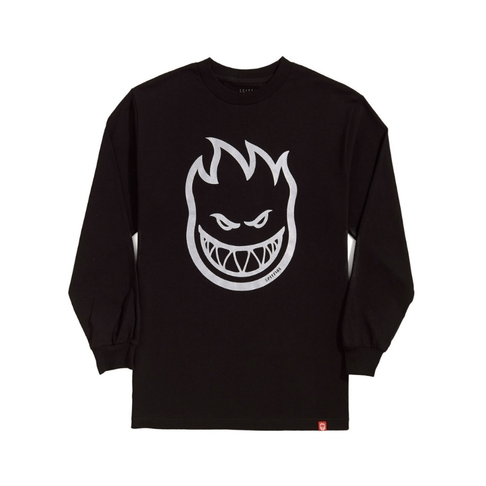 Spitfire Skate Youth Long Sleeve Tee Bighead Black SIlver - 50-50 Skate Shop