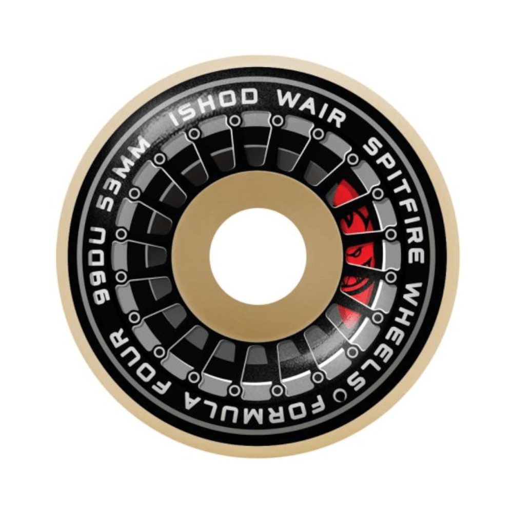 Spitfire Skateboard Wheels F4 99D Ishod Burnout White 53mm - Set of 4 - 50-50 Skate Shop