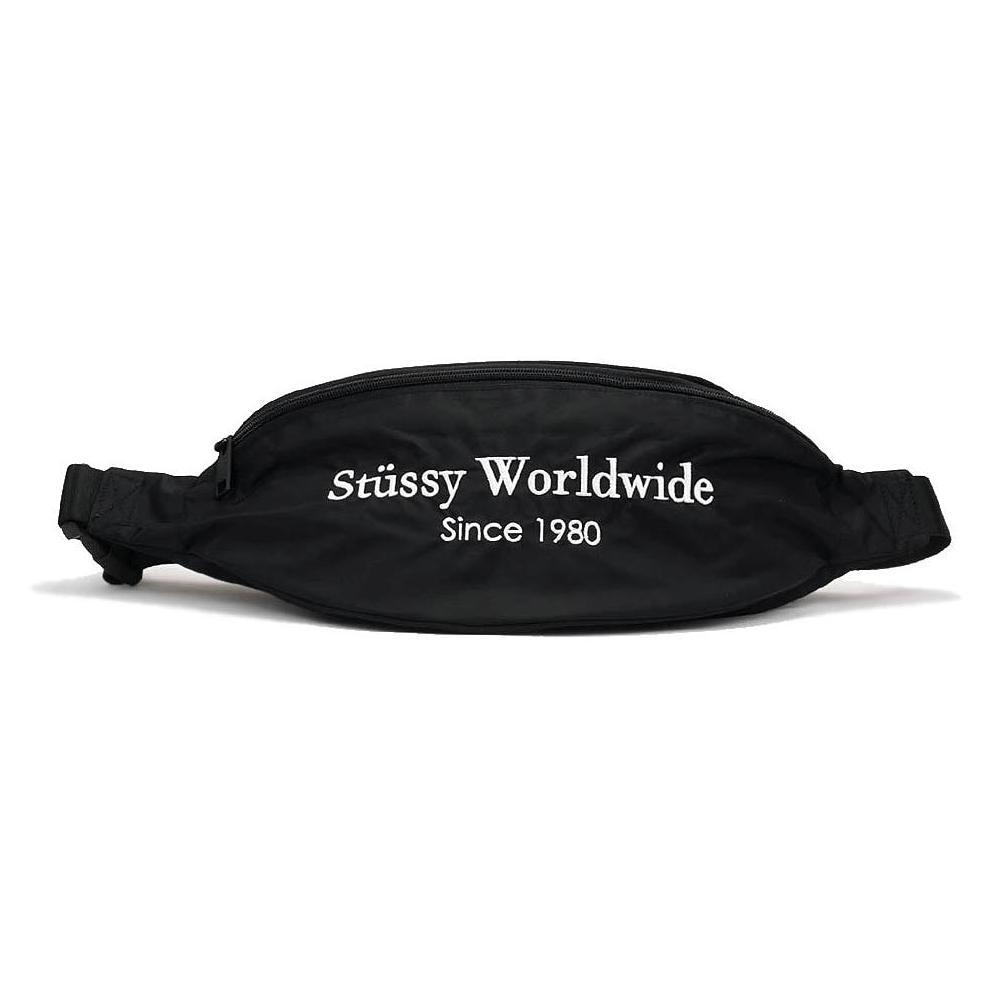 Stussy Emblem Oversize Waist Bag Black - 50-50 Skate Shop
