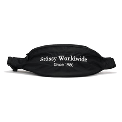 Stussy Emblem Oversize Waist Bag Black - 50-50 Skate Shop