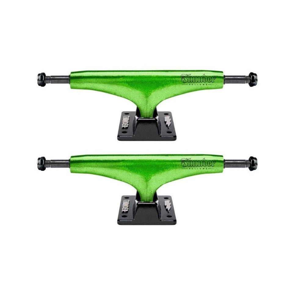 Thunder Skateboard Trucks Hollow Metallic Script 8.0" (147) Green - Set of 2 - 50-50 Skate Shop