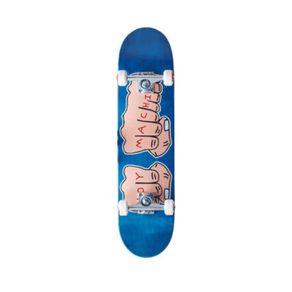 Toy Machine Skateboard Complete Fists Woodgrain 7.75" x 31.37" Blue 14" WB