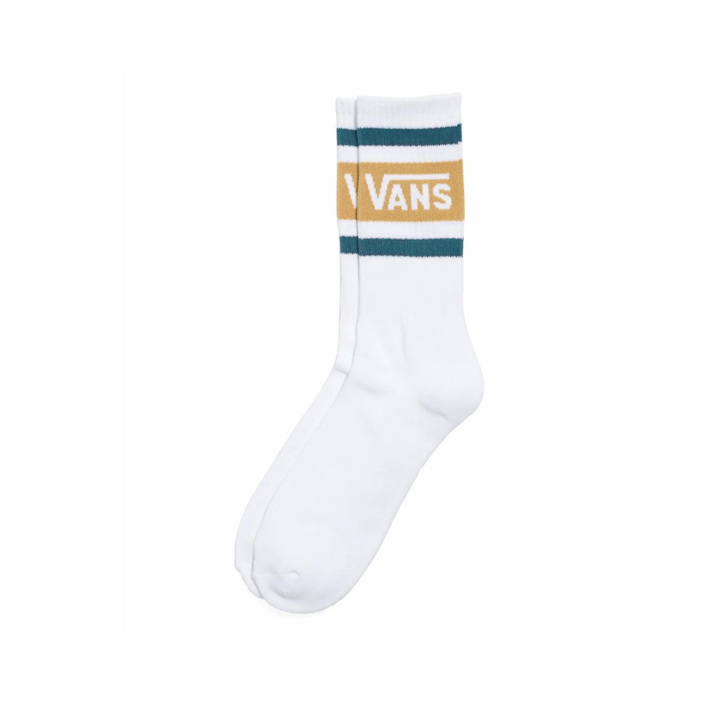 Vans Skate Crew Socks Drop V Teal Yellow White Size 6.5-9