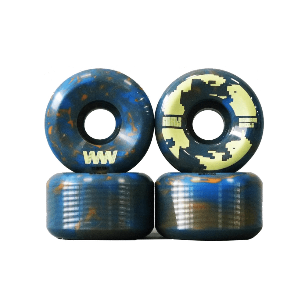 Wayward Skateboard Wheels Swirls 53mm 83b Dark Blue Orange - 50-50 Skate Shop