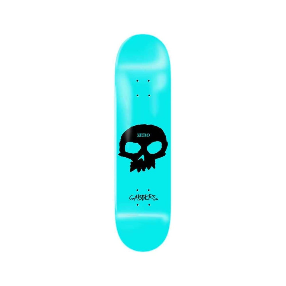 Zero Skateboard Deck Gabbers Signature Skull 8.0" x 31.6" Teal 14" WB
