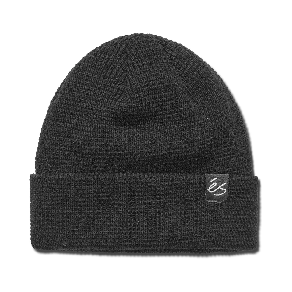 eS Script Waffle Knit Beanie Black - 50-50 Skate Shop