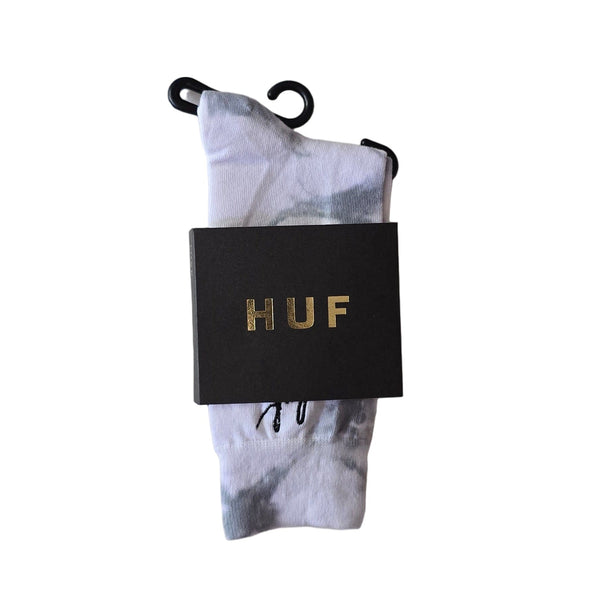Huf Socks Script Logo Crystal Wash White - 50-50 Skate Shop