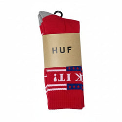 HUF Socks FUCK IT Crew Sock Red