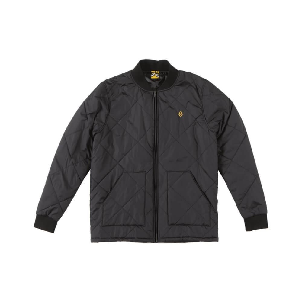 Krooked Jacket Embroidered Diamond K Quilt Black Gold - 50-50 Skate Shop