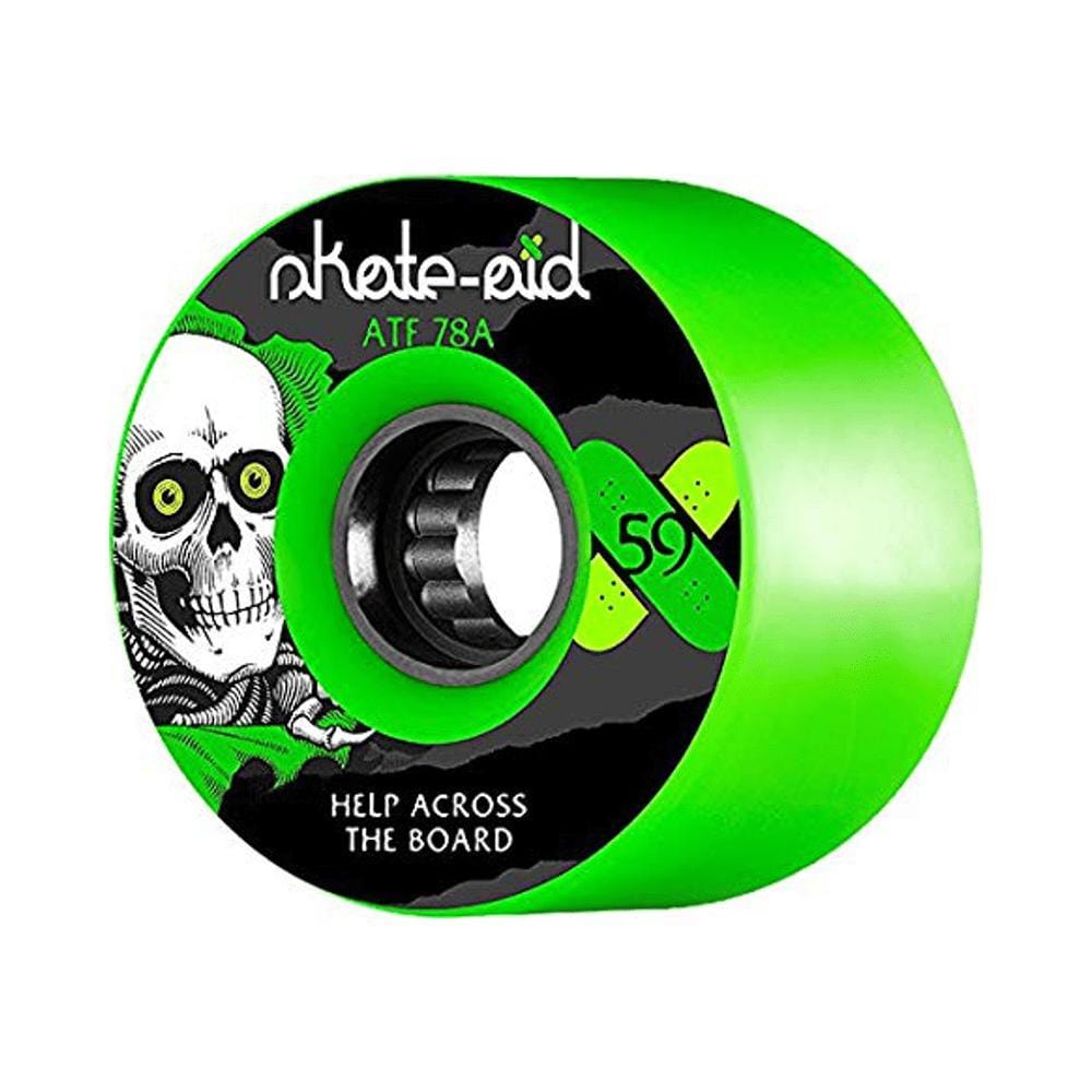 Powell Peralta Skateboard Wheels Skate Aid ATF 59mm x 78A Green - 50-50 Skate Shop
