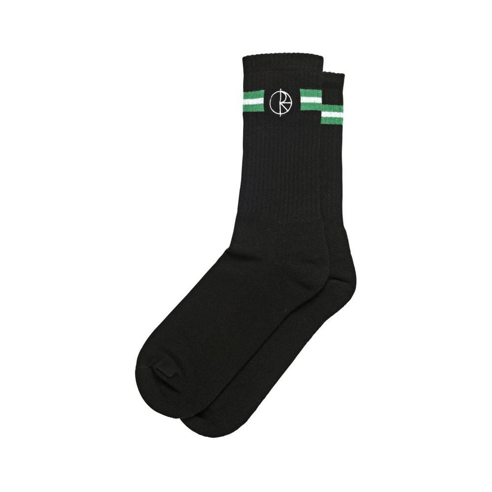 Polar Skate Stroke Logo Socks Black Green White Size 43-46 Eur Single Pair - 50-50 Skate Shop