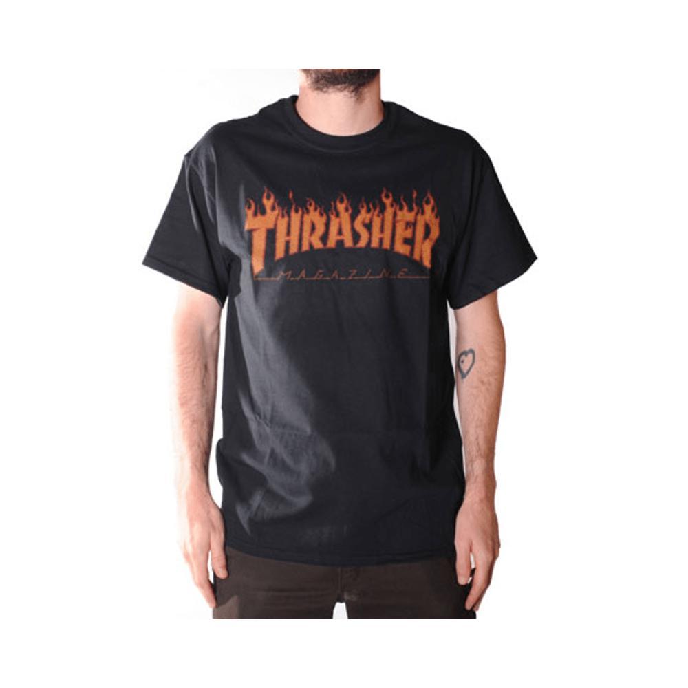 Thrasher Flame Halftone Short Sleeve Tee Black - 50-50 Skate Shop