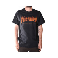 Thrasher Flame Halftone Short Sleeve Tee Black - 50-50 Skate Shop