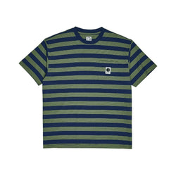 Polar Skate Co Stripe Pocket Tee Dark Blue Lime - 50-50 Skate Shop