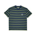 Polar Skate Co Stripe Pocket Tee Dark Blue Lime - 50-50 Skate Shop