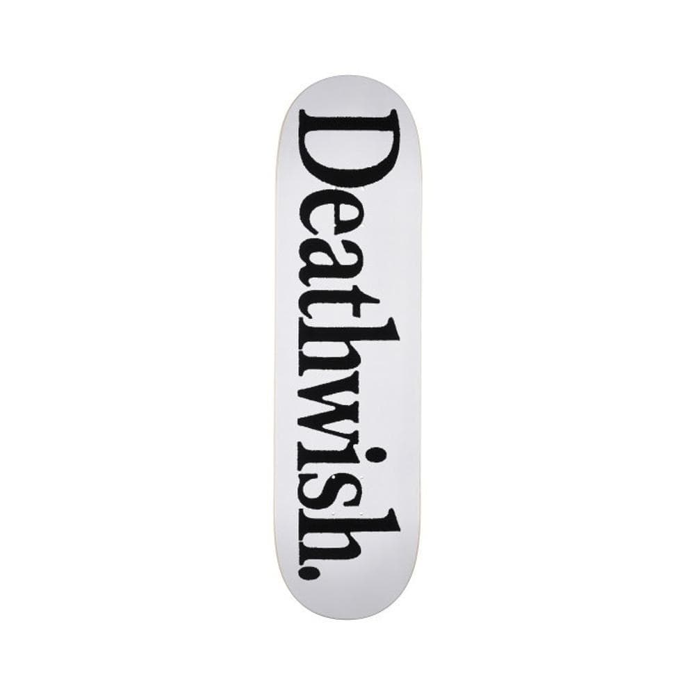 Deathwish Skateboard Deck Too Much 8.5" x 32" White - 50-50 Skate Shop