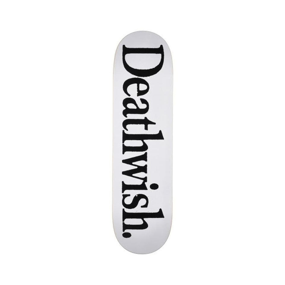 Deathwish Skateboard Deck Too Much 8.5" x 32" White - 50-50 Skate Shop
