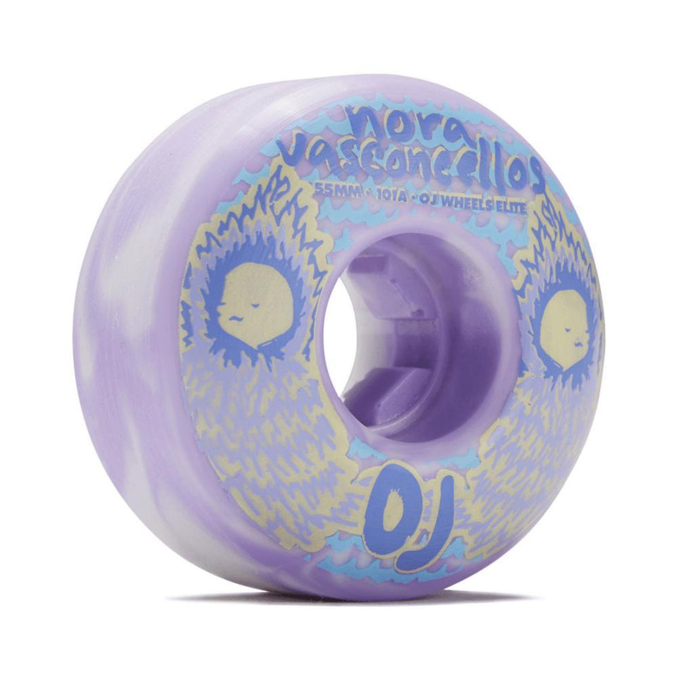 OJ Wheels Nora Vasconcellos Waves Elite 55mm 101A White Violet Swirl - 50-50 Skate Shop
