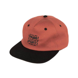 Passport Messy Logo 6 Panel Rust Black - 50-50 Skate Shop