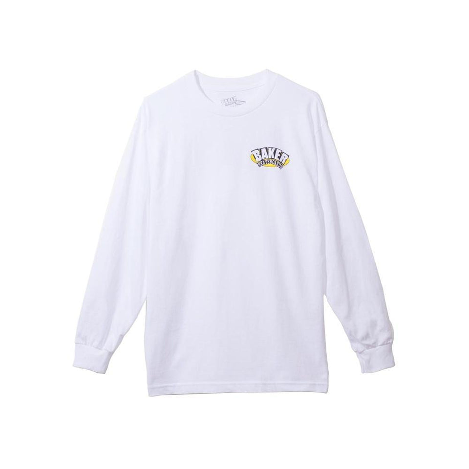 Baker Tee Oval Arch White Long Sleeve - 50-50 Skate Shop
