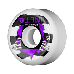 Powell Peralta Skateboard Wheels PF Park Ripper 54mm White Purple - Set of 4 - 50-50 Skate Shop
