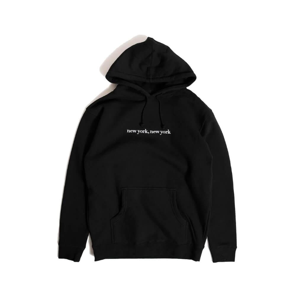 Hotel Blue Skate NY NY Pullover Embroidered Hoodie Black White - 50-50 Skate Shop