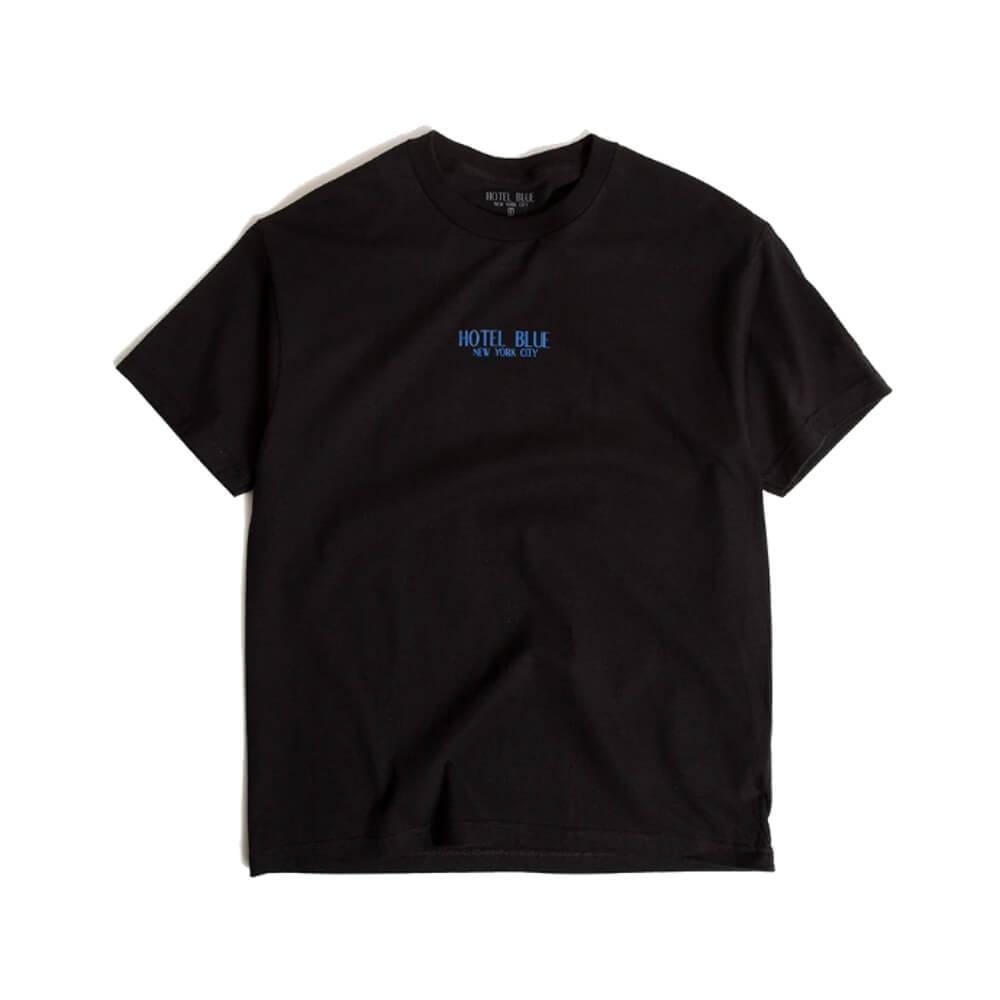 Hotel Blue Skate Logo Tee Black Blue - 50-50 Skate Shop