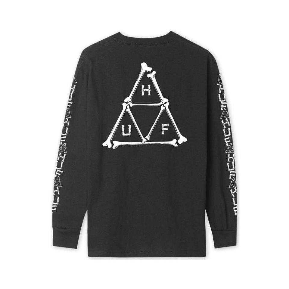 Huf Boner Triple Triangle  Long Sleeve Tee Black - 50-50 Skate Shop