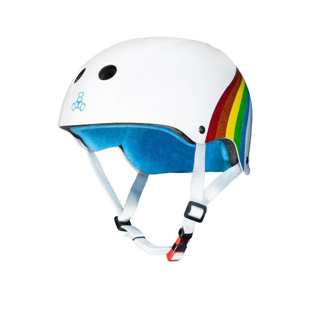 Triple 8 The Certified Helmet SS Rainbow Sparkle White Limited Edition - 50-50 Skate Shop
