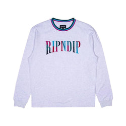 Ripndip Color Block Long Sleeve Tee Heather Grey - 50-50 Skate Shop
