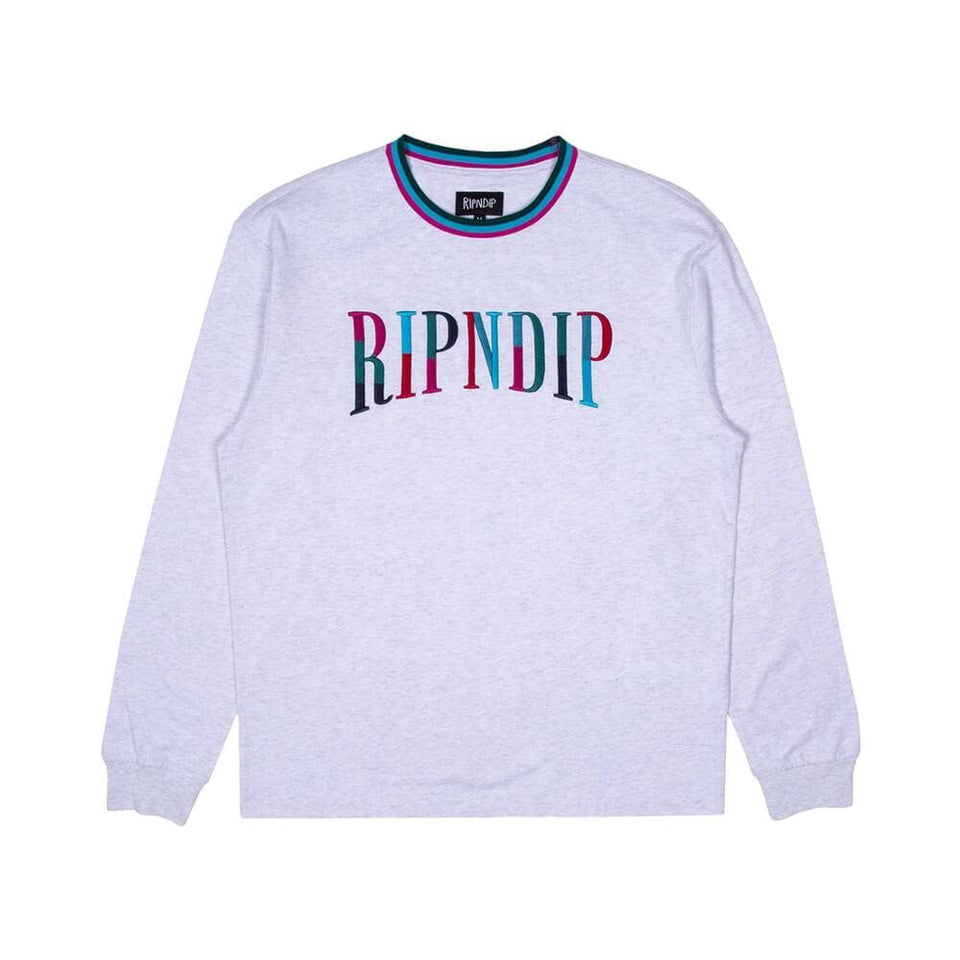 Ripndip Color Block Long Sleeve Tee Heather Grey - 50-50 Skate Shop