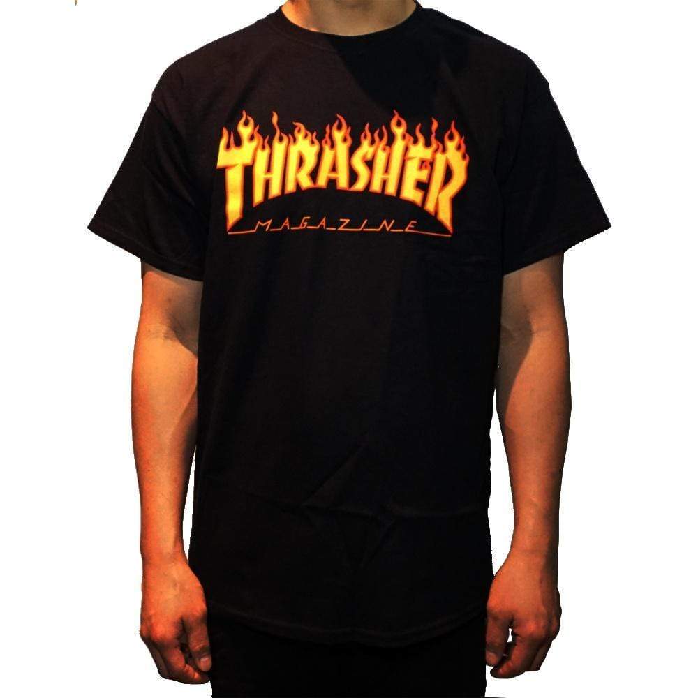 Thrasher Flame Tee Black - 50-50 Skate Shop