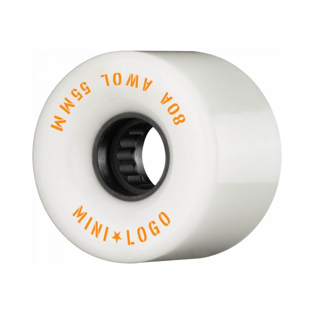 Mini Logo Skateboard Wheels AWOL 55mm x 80a white - Set of 4 - 50-50 Skate Shop