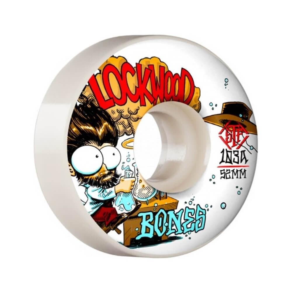 Bones Skateboard Wheels STF Lockwood Experiment V3 Slims 52mm 103A - Set of 4 - 50-50 Skate Shop