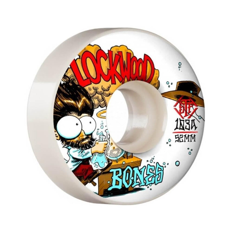 Bones Skateboard Wheels STF Lockwood Experiment V3 Slims 52mm 103A - Set of 4 - 50-50 Skate Shop