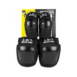 187 Knee Elbow Pads Combo Pack Black - 50-50 Skate Shop