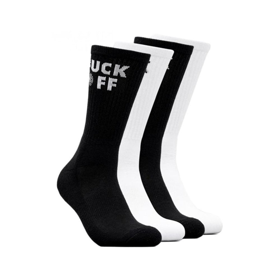 Independent Truck Co Fuck Off Socks Black White 4 Pack Size 6-10us - 50-50 Skate Shop