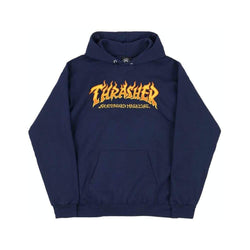 Thrasher Skate Fire Logo Hoodie Navy - 50-50 Skate Shop
