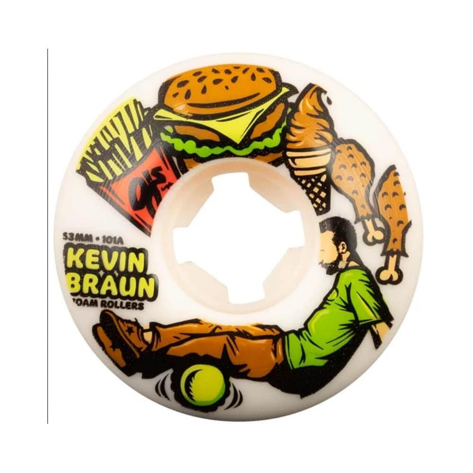 OJ Skateboard Wheels Braun Foam Rollers EZ Edge 53mm 101A - 50-50 Skate Shop